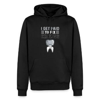 Je suis payé pour réparer les couronnes. - Sweat à capuche Premium bio Homme - noir - Devant - Nico (187cm)