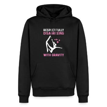 Der Schwerkraft Respektvoll Widersprechen. - Männer Premium Bio Hoodie - Schwarz - Vorne - Nico (187cm)