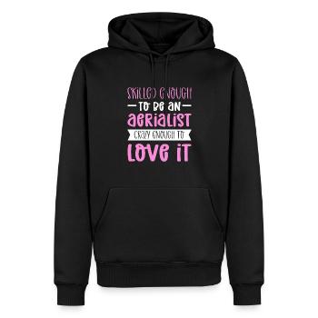 Qualified enough to be an aerial acrobat. - Men’s Premium Organic Hoodie - black - Front - Nico (187cm)