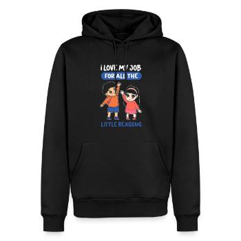 I love my job for all the little reasons. - Men’s Premium Organic Hoodie - black - Front - Nico (187cm)