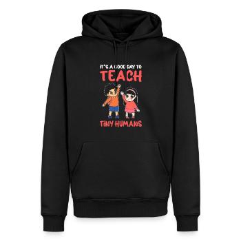 Es Ist Ein Guter Tag, Um Kleine Menschen Zu - Männer Premium Bio Hoodie - Schwarz - Vorne - Nico (187cm)