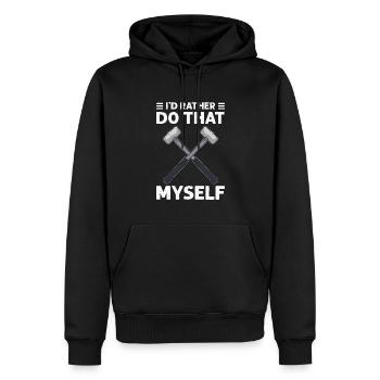 Je préfère le faire moi-même. Travailleurs de lumière - Sweat à capuche Premium bio Homme - noir - Devant - Nico (187cm)