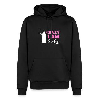 Crazy legal lady. Lawyer Criminal Law - Men’s Premium Organic Hoodie - black - Front - Nico (187cm)