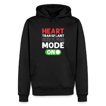 Mode de survie en transplantation cardiaque. - Sweat à capuche Premium bio Homme - noir - Devant - Nico (187cm)