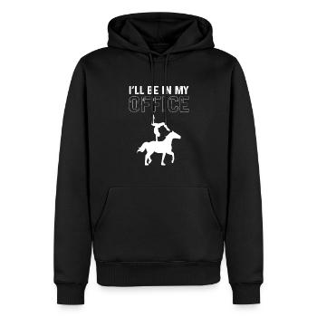 Equestrian Ich Werde In Meinem Büro - Männer Premium Bio Hoodie - Schwarz - Vorne - Nico (187cm)
