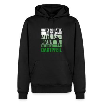 Dartspieler Dartpfeil Dartscheibe Dart Geschenk - Männer Premium Bio Hoodie - Schwarz - Vorne - Nico (187cm)