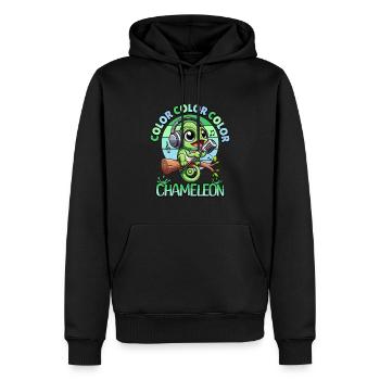Caméléon Reptile Animal Design amphibien cadeaux - Sweat à capuche Premium bio Homme - noir - Devant - Nico (187cm)