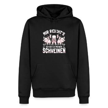 Schwein Schweinchen Ferkelchen Ferkel Geschenk - Männer Premium Bio Hoodie - Schwarz - Vorne - Nico (187cm)