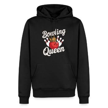Bowling Queen Bowler - Sweat à capuche Premium bio Homme - noir - Devant - Nico (187cm)