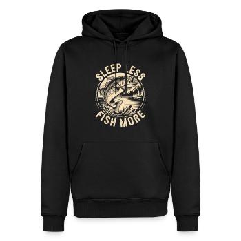 Pêcheur drôle de dicton pêche - Sweat à capuche Premium bio Homme - noir - Devant - Nico (187cm)