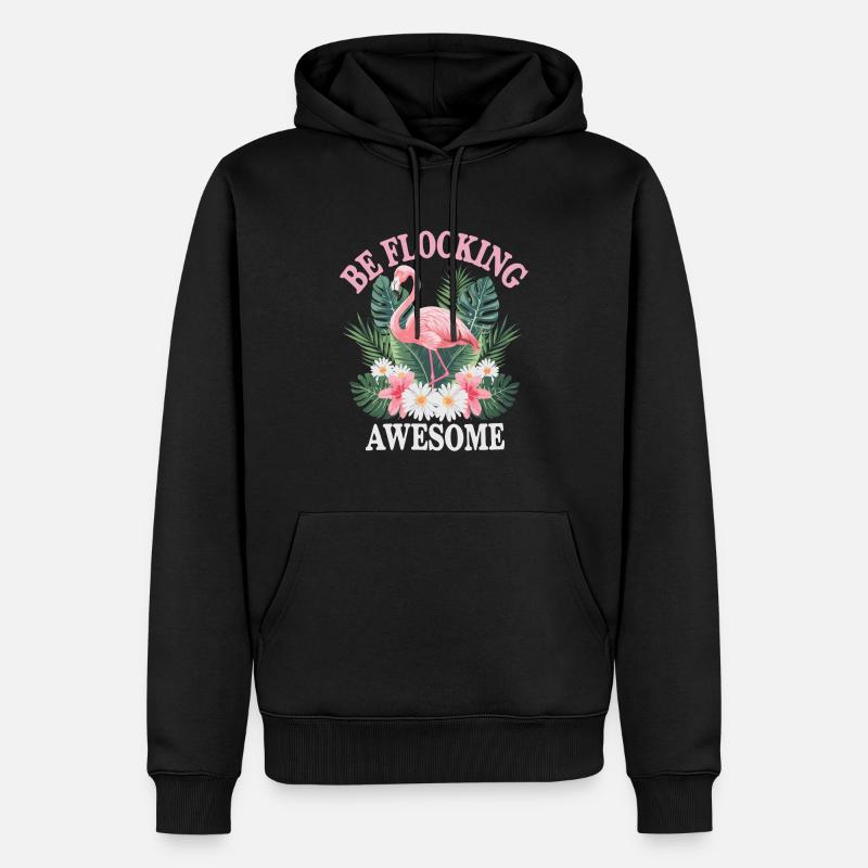 Flamingo - Männer Premium Bio Hoodie - Schwarz