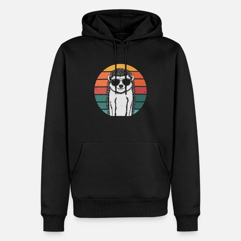 Igel - Männer Premium Bio Hoodie - Schwarz