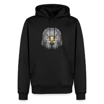 Aigle Polygone Oiseau de proie - Sweat à capuche Premium bio Homme - noir - Devant - Nico (187cm)