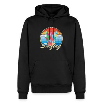 Surf Surf SurfBoard Motif en Vintage Look Cadeau - Sweat à capuche Premium bio Homme - noir - Devant - Nico (187cm)
