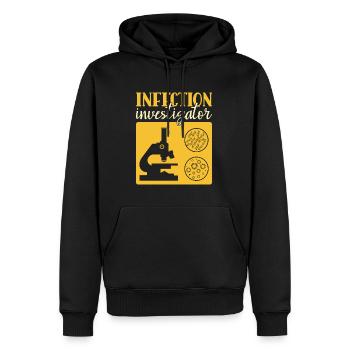 Infection Investigator - Funny Epidemiologist - Men’s Premium Organic Hoodie - black - Front - Nico (187cm)