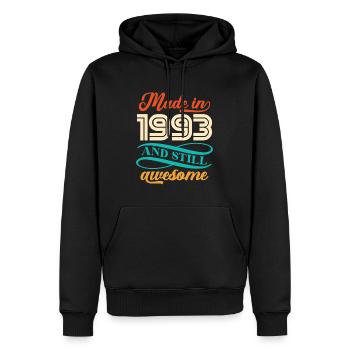 Made In 1993 And Still Awesome - Men’s Premium Organic Hoodie - black - Front - Nico (187cm)
