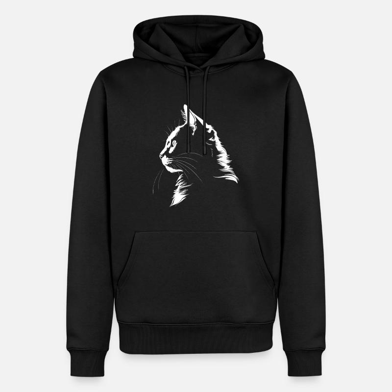 Chat, Motif De Chat - Sweat à capuche Premium bio Homme - noir