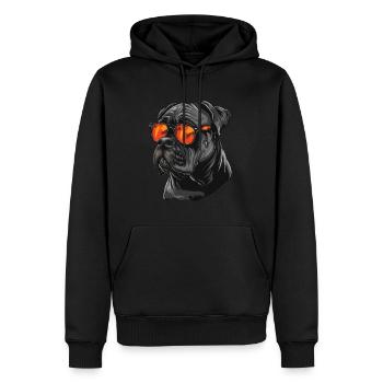 Cane Corso Italiano, Dog, Sunglasses, Summer - Men’s Premium Organic Hoodie - black - Front - Nico (187cm)