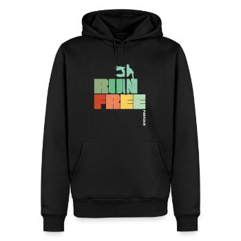 Course de Parkour gratuite - Sweat à capuche Premium bio Homme - noir - Devant - Nico (187cm)
