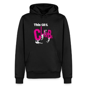 Klettern Dieses Mädchen klettert - Männer Premium Bio Hoodie - Schwarz - Vorne - Nico (187cm)