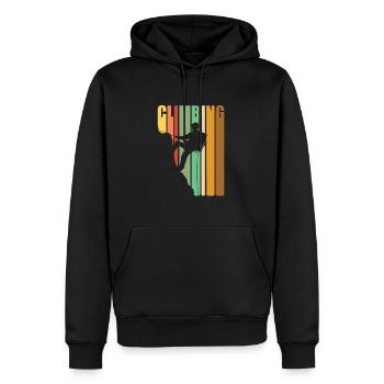 Climbing Retro Vintage - Men’s Premium Organic Hoodie - black - Front - Nico (187cm)