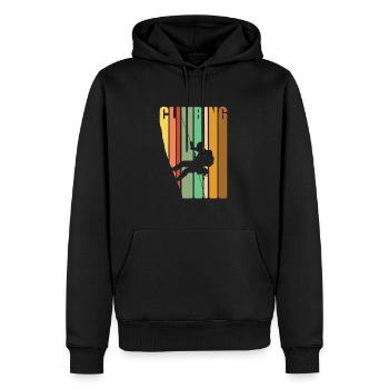 Climbing Retro Vintage - Men’s Premium Organic Hoodie - black - Front - Nico (187cm)