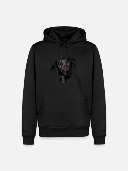 Sort labrador hund ansigt - Herre Premium økologisk hoodie - sort