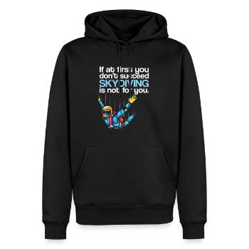 Parachutisme si au début vous ne réussissez pas - Sweat à capuche Premium bio Homme - noir - Devant - Nico (187cm)