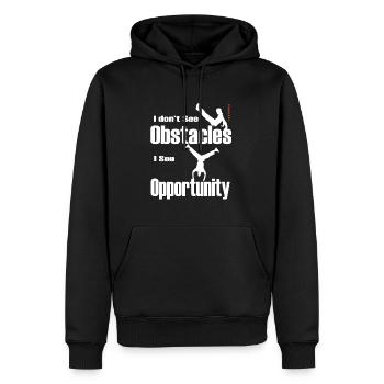 Parkour Ich sehe keine Hindernisse Ich sehe Chancen - Männer Premium Bio Hoodie - Schwarz - Vorne - Nico (187cm)