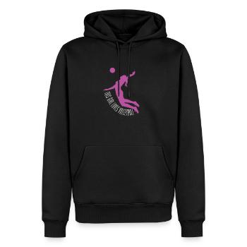 Volleyball féminin Cette fille aime le volleyball - Sweat à capuche Premium bio Homme - noir - Devant - Nico (187cm)