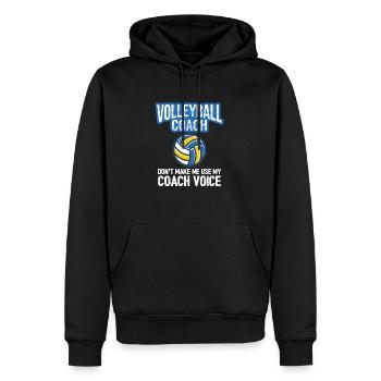 Entraîneur de volley-ball ne me faites pas utiliser ma voix coach - Sweat à capuche Premium bio Homme - noir - Devant - Nico (187cm)