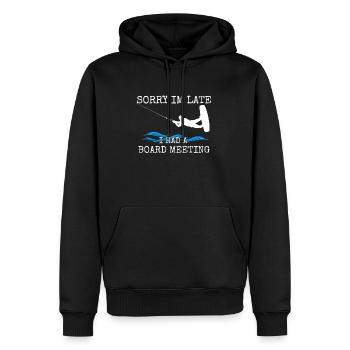Wakeboarden Tut mir leid, ich bin spät dran, ich hatte eine Vorstandssitzung - Männer Premium Bio Hoodie - Schwarz - Vorne - Nico (187cm)
