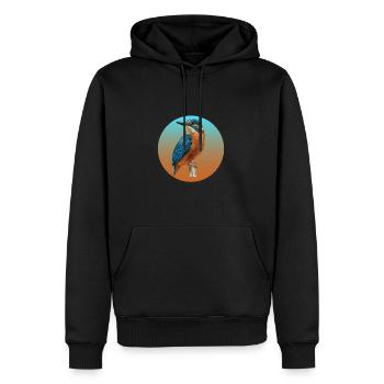 Oiseaux Kingfisher Bird - Sweat à capuche Premium bio Homme - noir - Devant - Nico (187cm)