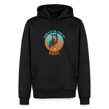 Vogel leicht von Vögeln abgelenkt - Männer Premium Bio Hoodie - Schwarz - Vorne - Nico (187cm)