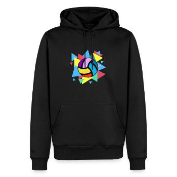 Volleyball Bunt - Männer Premium Bio Hoodie - Schwarz - Vorne - Nico (187cm)