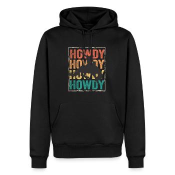 Rodeo Howdy - Männer Premium Bio Hoodie - Schwarz - Vorne - Nico (187cm)