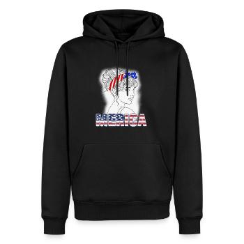 Merica Girl USA Flagge - Männer Premium Bio Hoodie - Schwarz - Vorne - Nico (187cm)