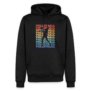 Volleyball Damen bunt - Männer Premium Bio Hoodie - Schwarz - Vorne - Nico (187cm)