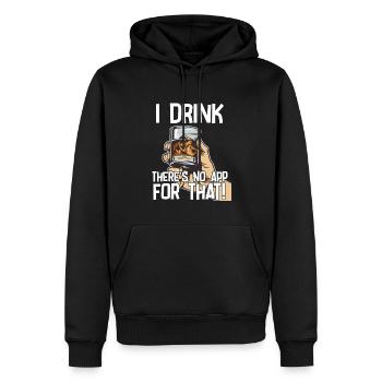 Bourbon Whiskey I Drink Es gibt keine App dafür - Männer Premium Bio Hoodie - Schwarz - Vorne - Nico (187cm)