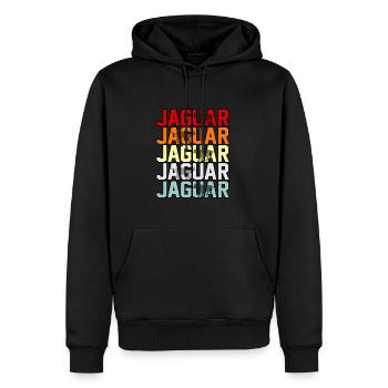 Jaguar - Männer Premium Bio Hoodie - Schwarz - Vorne - Nico (187cm)