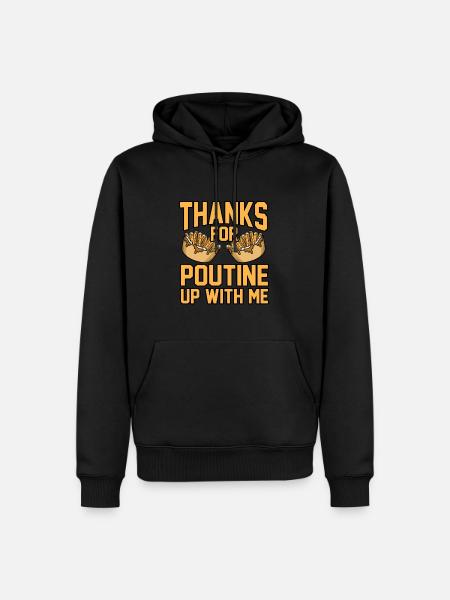 Poutine Kanadisches Fastfood - Männer Premium Bio Hoodie - Schwarz