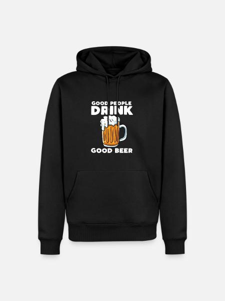 Good People Drinking Good Beer - Männer Premium Bio Hoodie - Schwarz