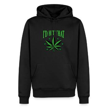 Cannabis - Sweat à capuche Premium bio Homme - noir - Devant - Nico (187cm)