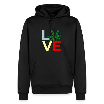 Cannabis - Sweat à capuche Premium bio Homme - noir - Devant - Nico (187cm)