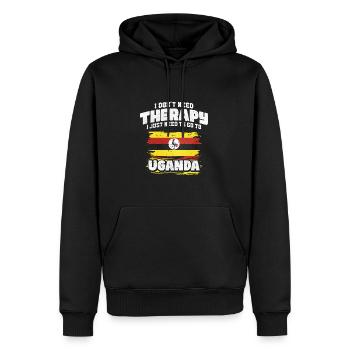 Ouganda - Sweat à capuche Premium bio Homme - noir - Devant - Nico (187cm)