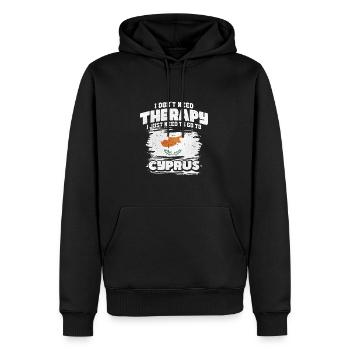 Chypre - Sweat à capuche Premium bio Homme - noir - Devant - Nico (187cm)