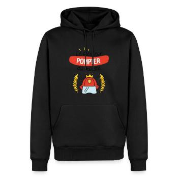 La meilleur pompier du monde - Sweat à capuche Premium bio Homme - noir - Devant - Nico (187cm)