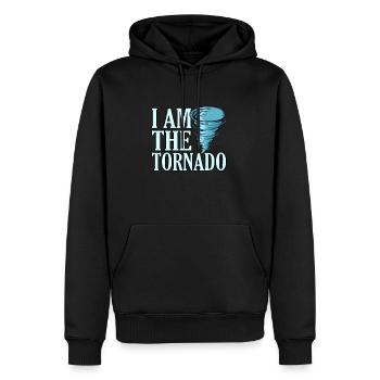 Tornade - Sweat à capuche Premium bio Homme - noir - Devant - Nico (187cm)