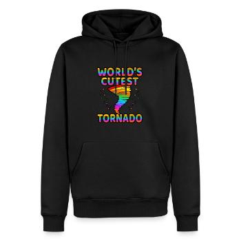 Tornade - Sweat à capuche Premium bio Homme - noir - Devant - Nico (187cm)