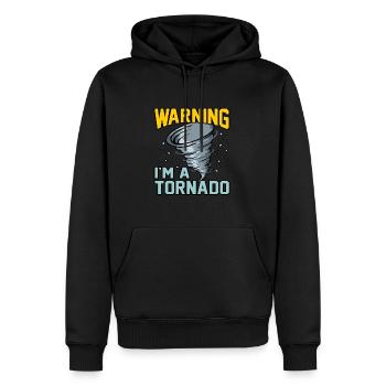 Tornade - Sweat à capuche Premium bio Homme - noir - Devant - Nico (187cm)